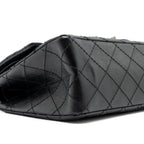 CHANEL SMALL 2.55 REISSUE FLAP BAG AGED CALFSKIN BLACK RUTHENIUM HARDWARE