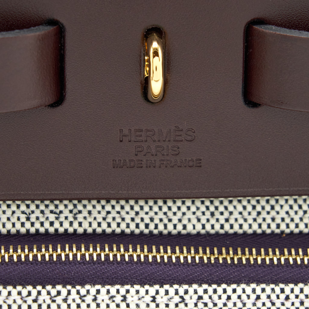 Hermes Herbag 31 Cassis/Ecru/Noir/Rouge Sellier GHW