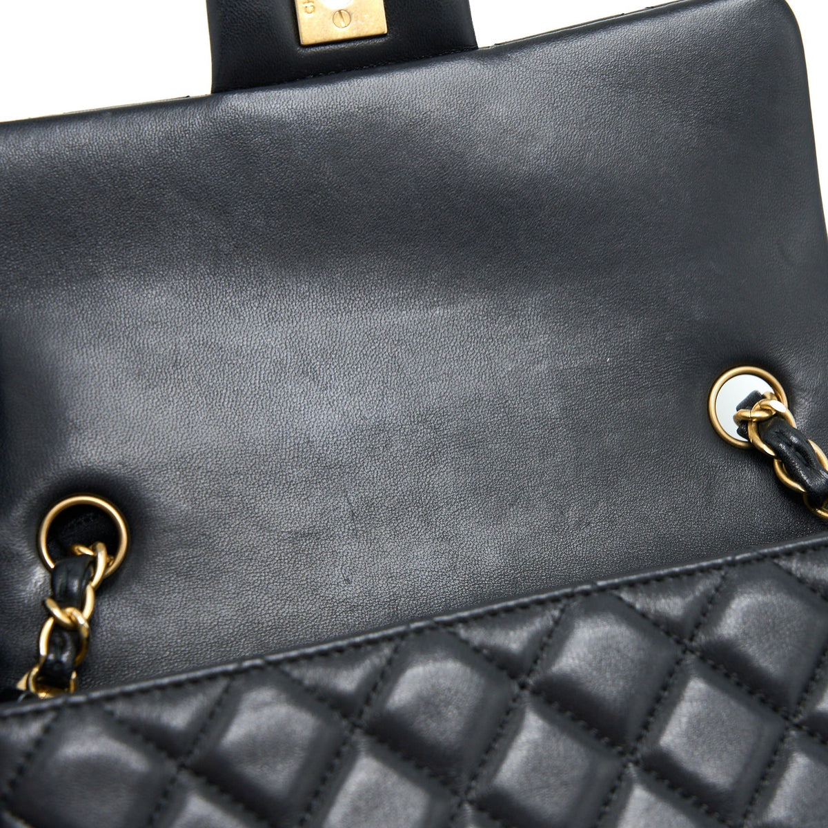 CHANEL MINI RECTANGULAR FLAP BAG LAMBSKIN BLACK GHW