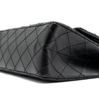 CHANEL SMALL 2.55 REISSUE FLAP BAG AGED CALFSKIN BLACK RUTHENIUM HARDWARE