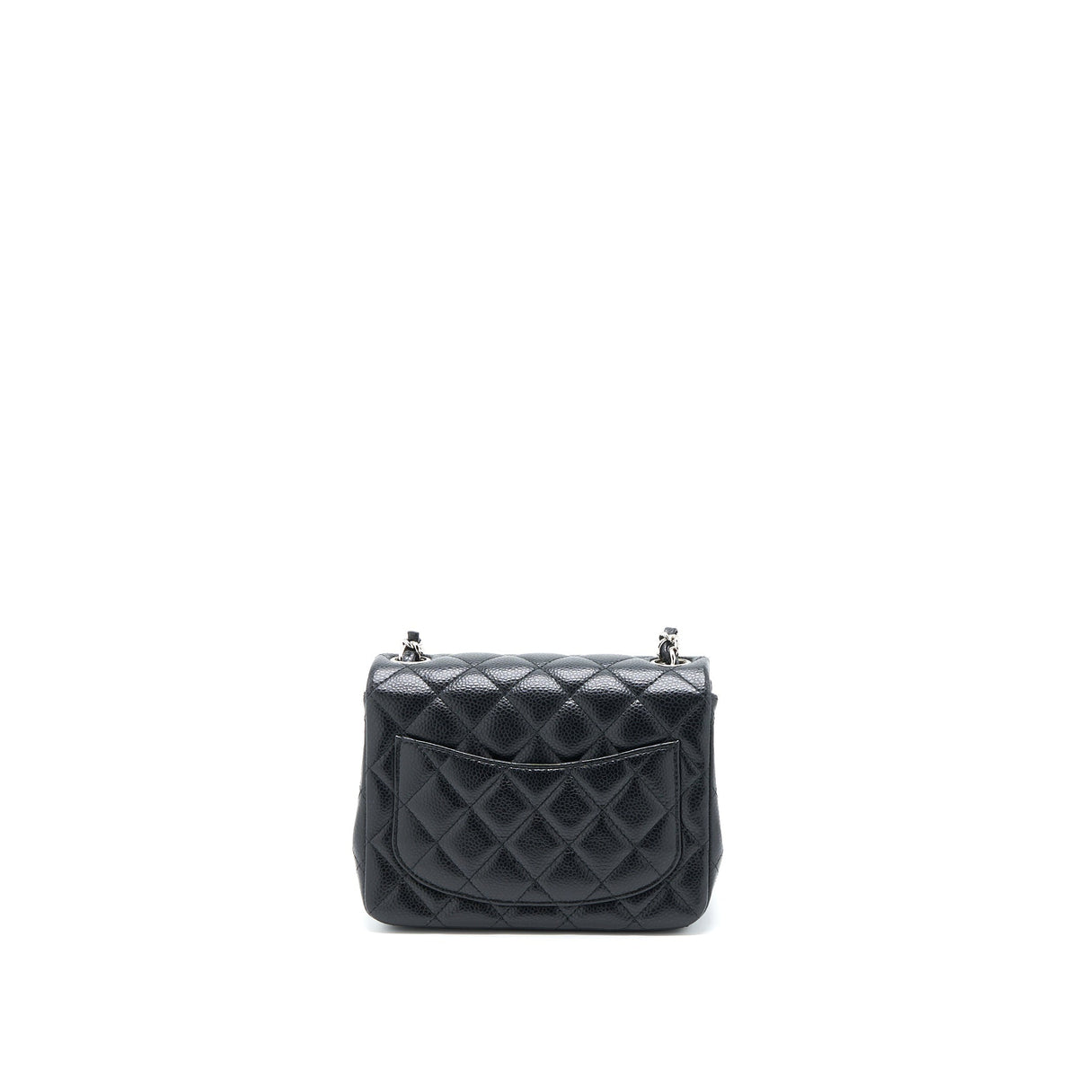 CHANEL CLASSIC MINI SQUARE FLAP BAG CAVIAR BLACK SHW