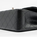 CHANEL SMALL CLASSIC DOUBLE FLAP BAG CAVIAR BLACK SHW