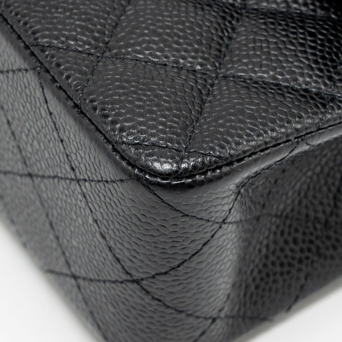 CHANEL SMALL CLASSIC DOUBLE FLAP BAG CAVIAR BLACK SHW