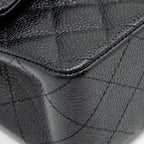CHANEL SMALL CLASSIC DOUBLE FLAP BAG CAVIAR BLACK SHW