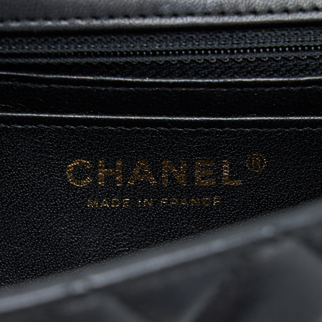 CHANEL MINI RECTANGULAR FLAP BAG LAMBSKIN BLACK GHW