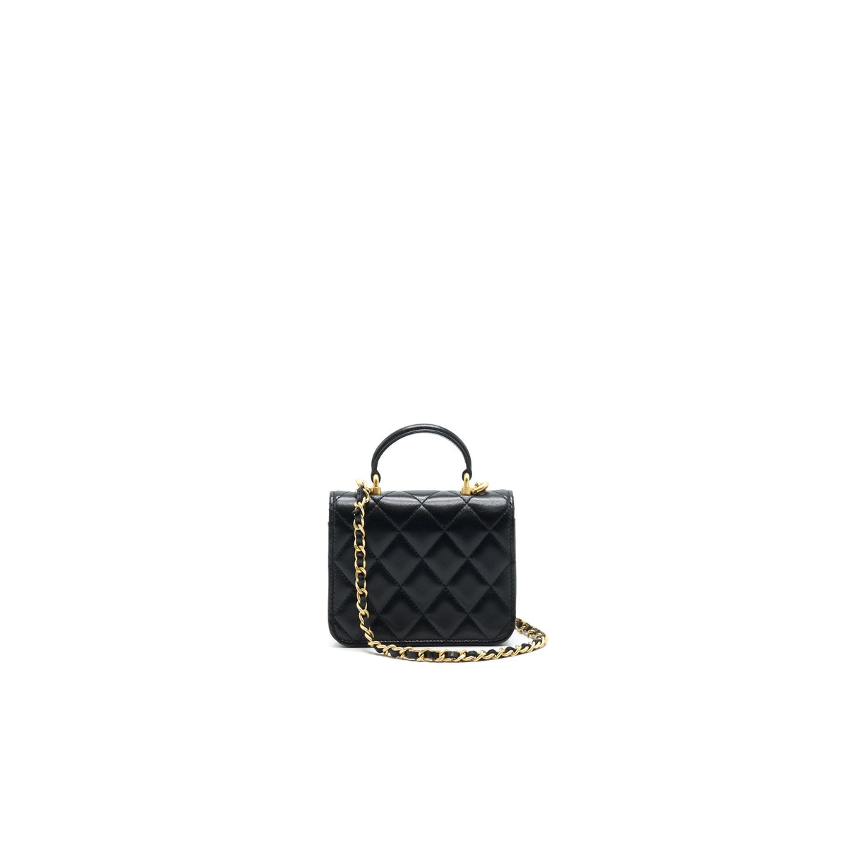 CHANEL 2021 FLAP COIN PURSE WITH CHAIN BLACK GHW