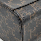 Celine top handle mini vanity case with strap triomphe canvas brown GHW