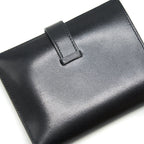 Hermes Bearn Compact Wallet Box Calfskin Black GHW
