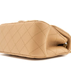 CHANEL 23K PEARL CRUSH MINI SQUARE FLAP BAG LAMBSKIN BEIGE GHW (MICROCHIP)