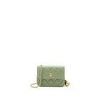 CHANEL PEARL CRUSH MINI FLAP BAG LAMBSKIN GREEN GHW