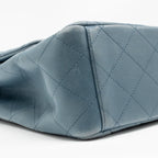 Chanel Classic maxi double flap bag lambskin blue SHW