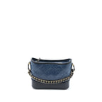 CHANEL SMALL GABRIELLE HOBO BAG AGED CALFSKIN NAVY/BLACK MULTICOLOUR HARDWARE