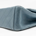 Chanel Classic maxi double flap bag lambskin blue SHW