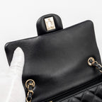 CHANEL MINI RECTANGULAR FLAP BAG LAMBSKIN BLACK LGHW (MICROCHIP)