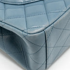 Chanel Classic maxi double flap bag lambskin blue SHW