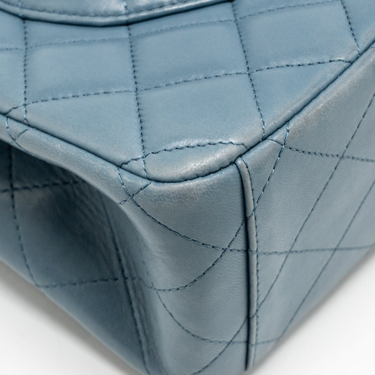 Chanel Classic maxi double flap bag lambskin blue SHW