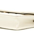 CHANEL CLASSIC WALLET ON CHAIN CAVIAR WHITE LGHW (MICROCHIP)