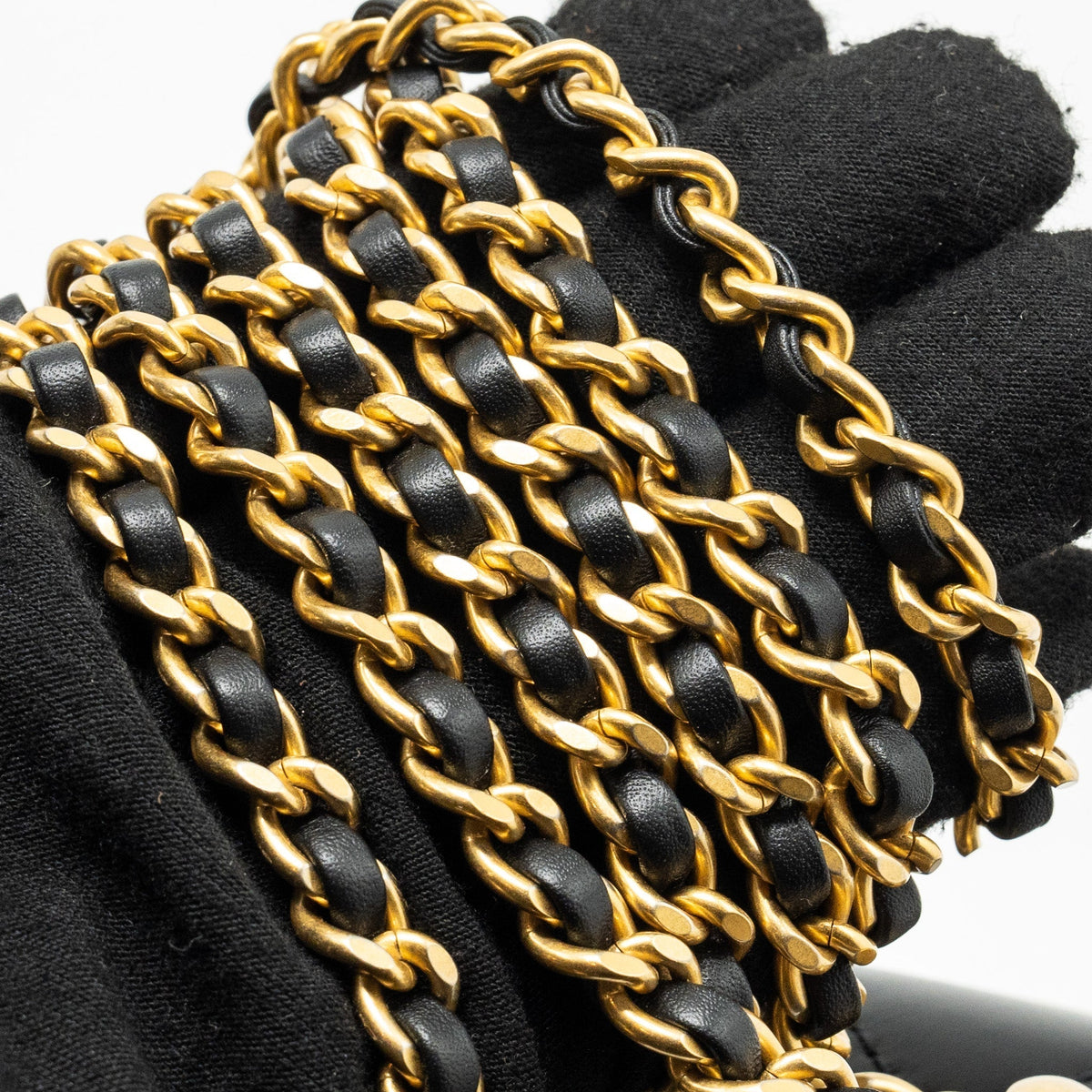 CHANEL 24C GOLD CRUSH MINI FLAP BAG CALFSKIN BLACK GHW (MICROCHIP)