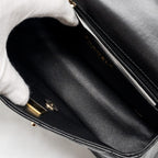 CHANEL MINI RECTANGULAR FLAP BAG LAMBSKIN BLACK LGHW (MICROCHIP)