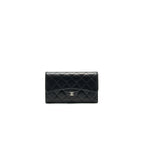 CHANEL CLASSIC FLAP WALLET LAMBSKIN BLACK SHW