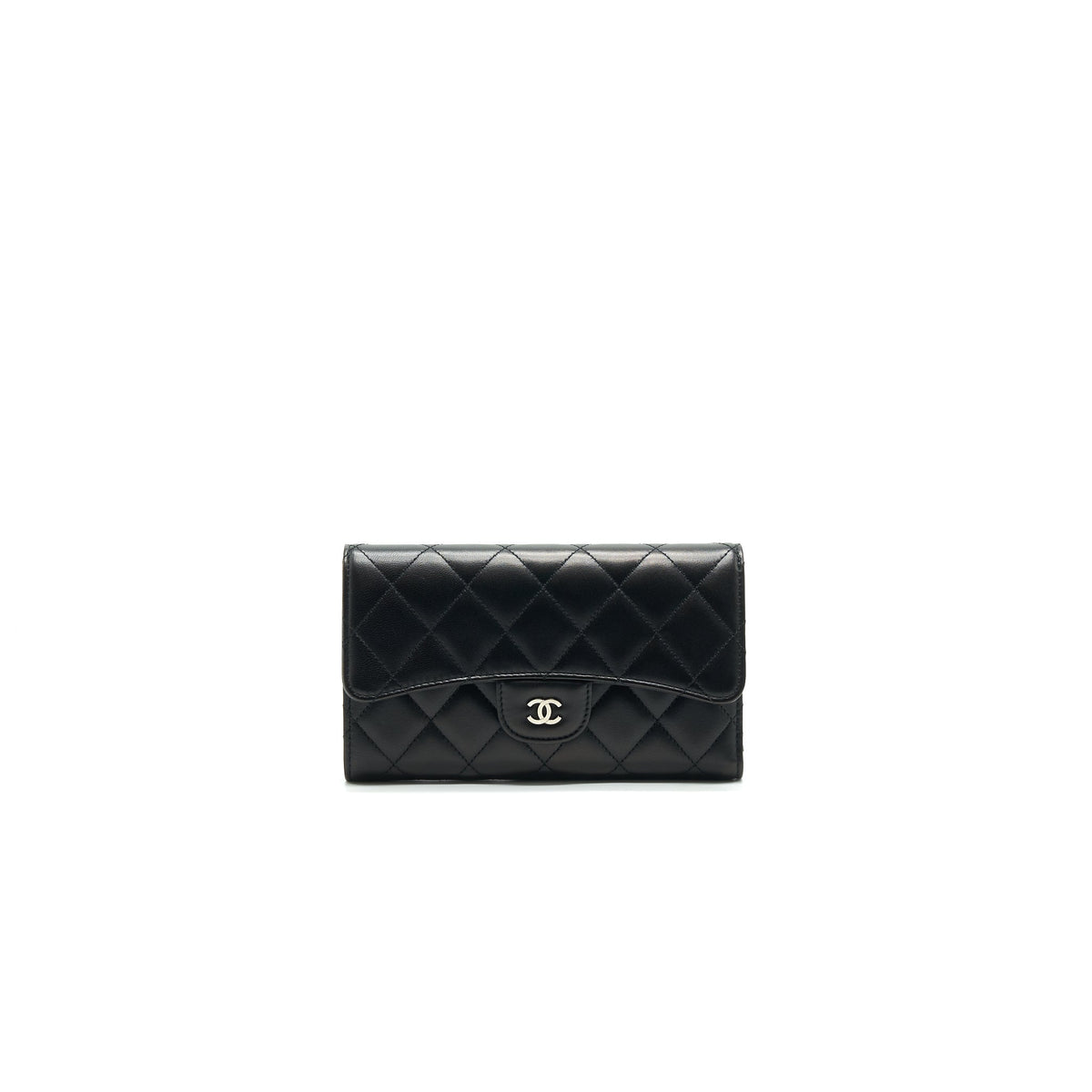 CHANEL CLASSIC FLAP WALLET LAMBSKIN BLACK SHW