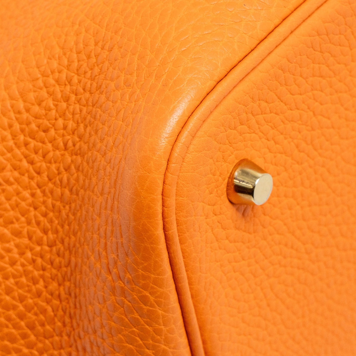 Hermes picotin 22 lock bag clemence orange GHW