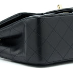 CHANEL CLASSIC MINI SQUARE FLAP BAG LAMBSKIN BLACK LGHW (MICROCHIP)