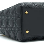 DIOR MEDIUM LADY DIOR LAMBSKIN BLACK GHW