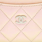 CHANEL 21K IRIDESCENT PINK FLAT CARD HOLDER