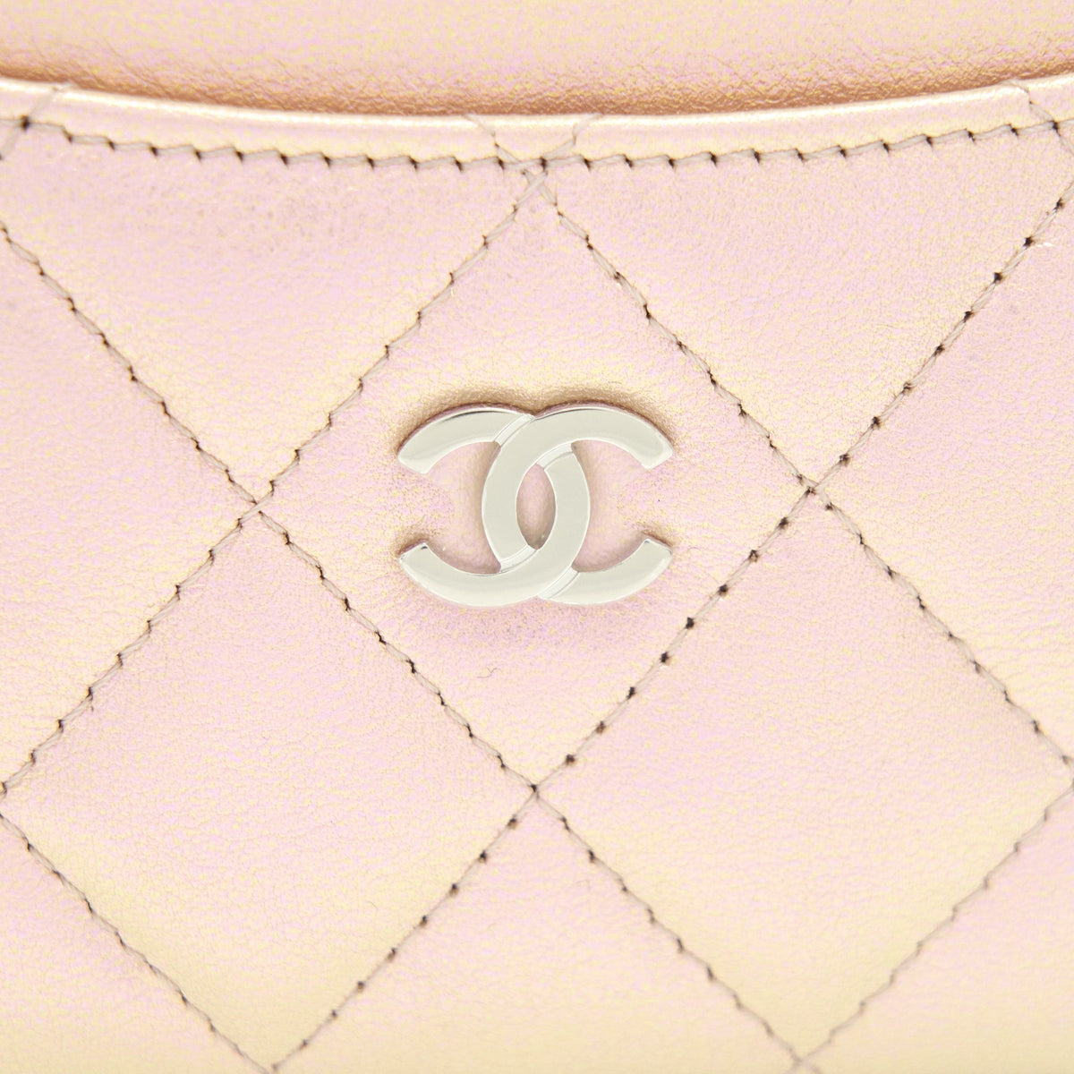 CHANEL 21K IRIDESCENT PINK FLAT CARD HOLDER