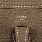 Hermes Mini Evelyne Etoupe / Indigo GHW