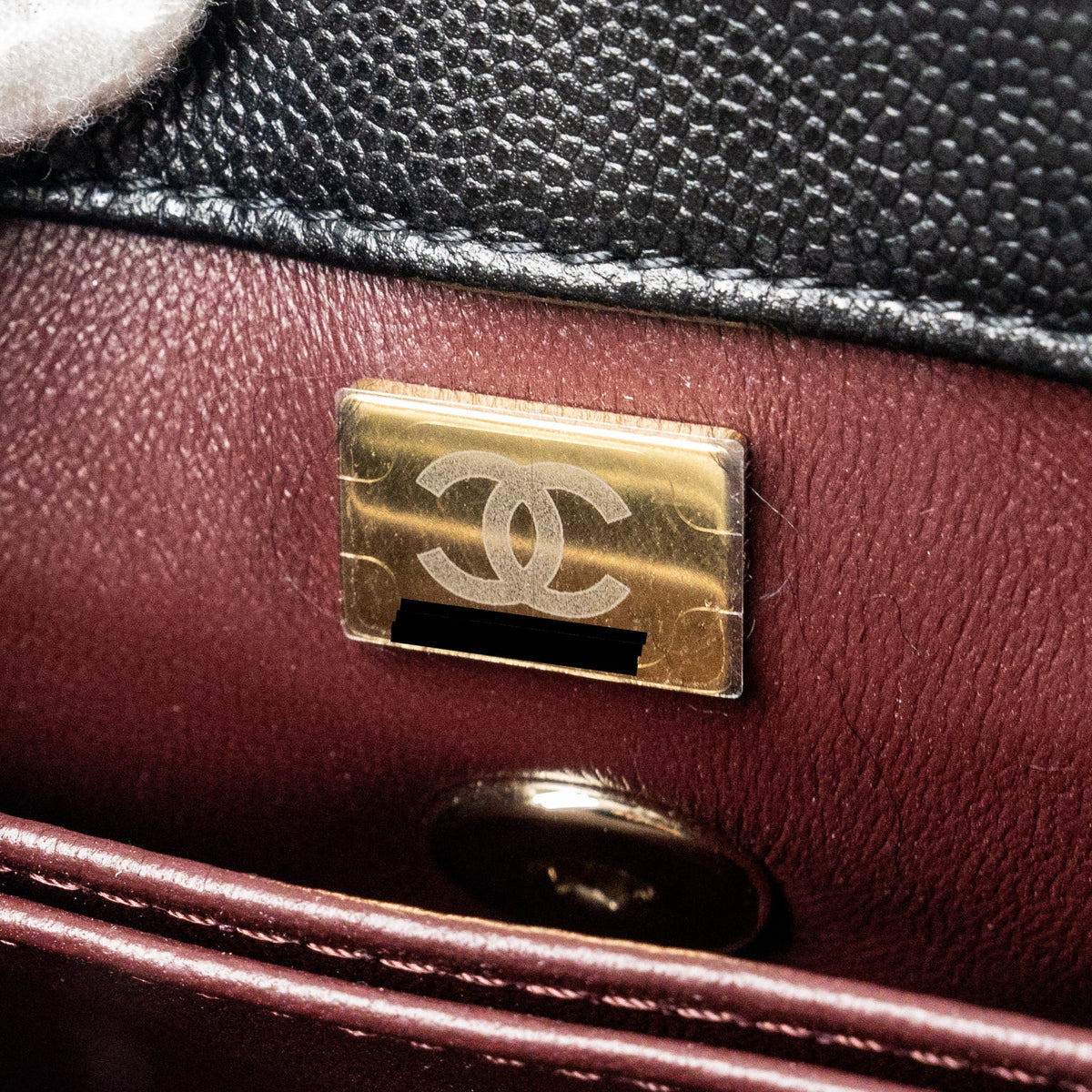 CHANEL SMALL COCO HANDLE CAVIAR BLACK LGHW (MICROCHIP)