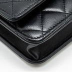 CHANEL TRENDY CC WALLET ON CHAIN LAMBSKIN BLACK LGHW (MICROCHIP)