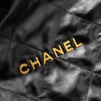 CHANEL 22 BACKPACK SHINY CALFSKIN  BLACK GHW (MICROCHIP)