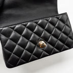 CHANEL TOP HANDLE MINI RECTANGULAR FLAP BAG LAMBSKIN BLACK LGHW (MICROCHIP)