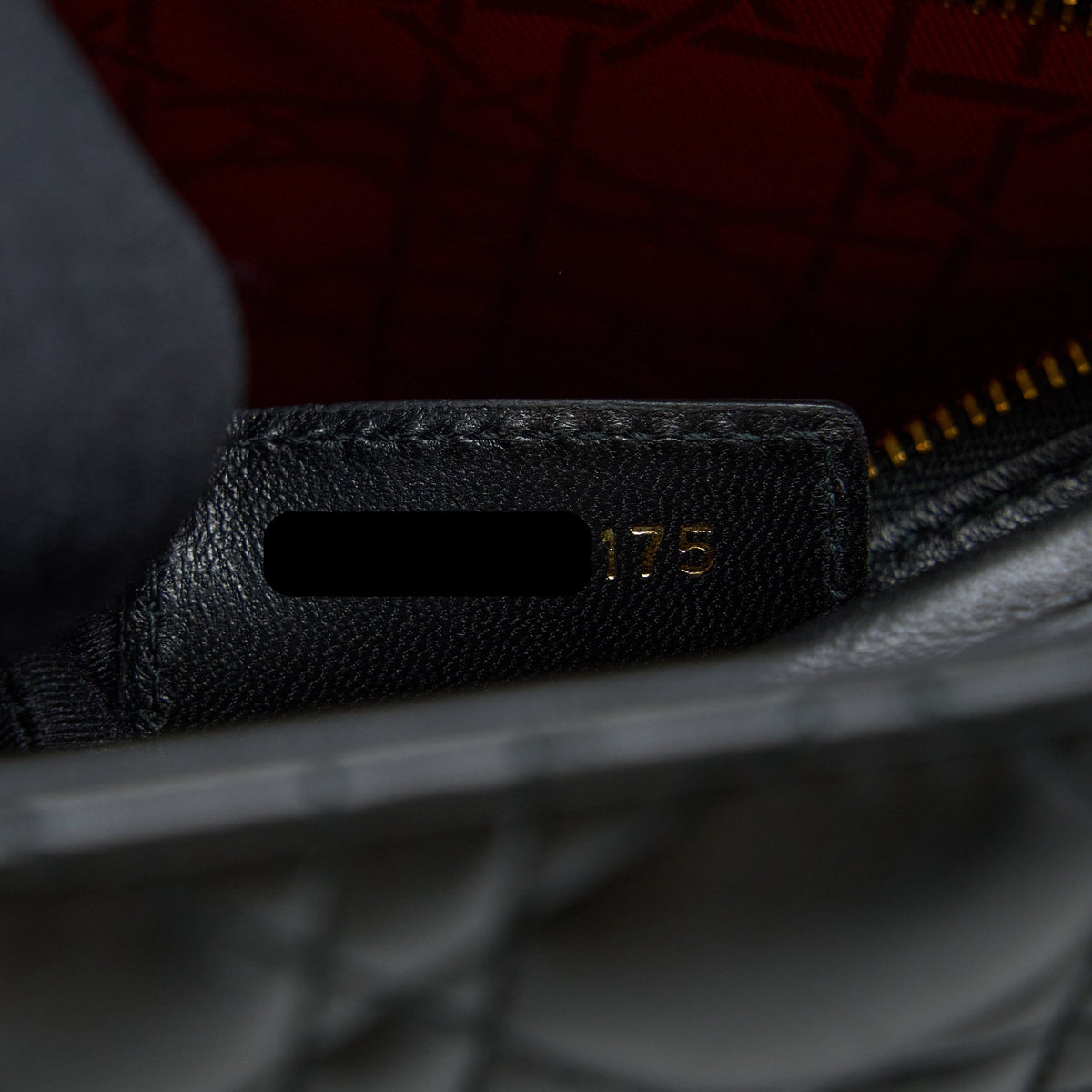 DIOR MEDIUM LADY DIOR LAMBSKIN BLACK GHW