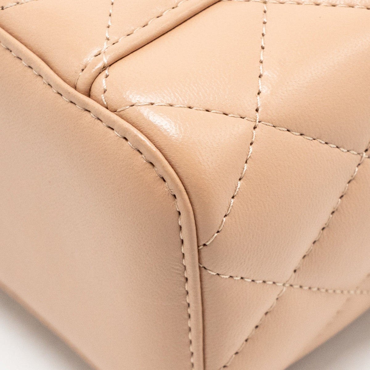 Chanel Top Handle Mini Vanity Lambskin Beige GHW