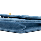 CHANEL PEARL CRUSH WALLET ON CHAIN DENIM BLUE GHW (MICROCHIP)