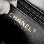 CHANEL MINI SQUARE FLAP BAG LAMBSKIN BLACK LGHW (MICROCHIP)