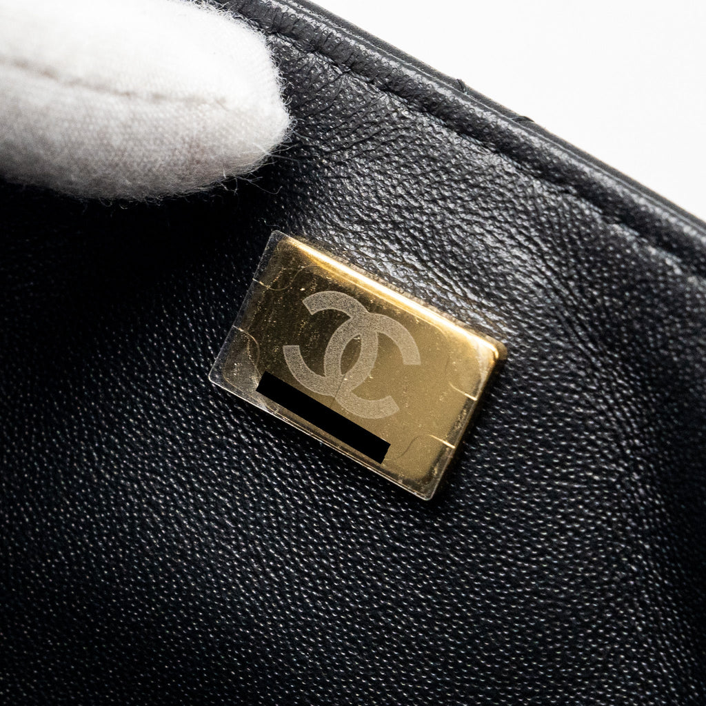 CHANEL MINI SQUARE FLAP BAG LAMBSKIN BLACK LGHW (MICROCHIP)