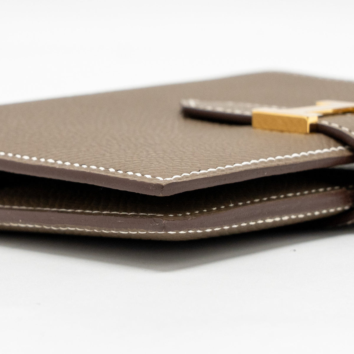 Hermes Bearn Compact Wallet Epsom Etoupe GHW
