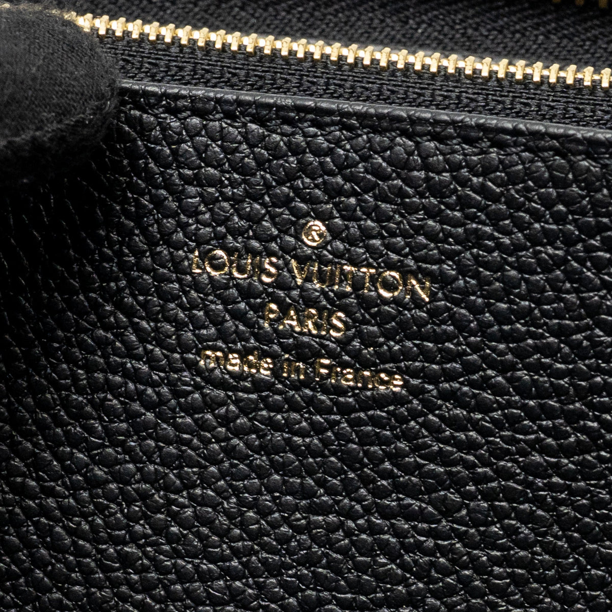 LOUIS VUITTON ZIPPY LONG WALLET EMBOSSED MONOGRAM EMPREINTE LEATHER BLACK GHW