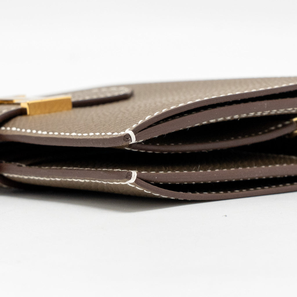 Hermes Bearn Compact Wallet Epsom Etoupe GHW