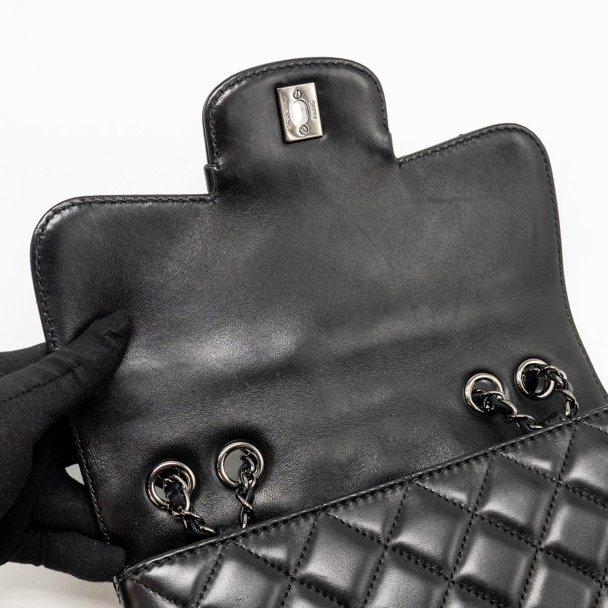 CHANEL COCO LOOP SINGLE FLAP BAG LAMBSKIN BLACK SHW