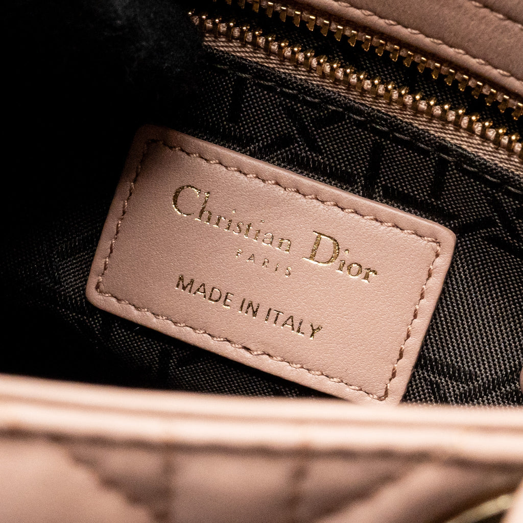 DIOR MINI LADY DIOR BAG LAMBSKIN BLUSH LGHW