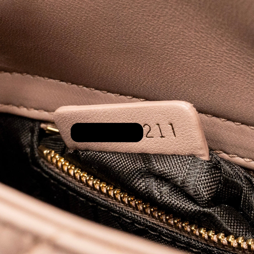 DIOR MINI LADY DIOR BAG LAMBSKIN BLUSH LGHW