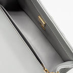 CHANEL PEARL CRUSH MINI RECTANGULAR FLAP BAG LAMBSKIN GREY GHW (MICROCHIP)