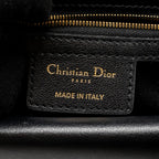 DIOR SMALL DIOR JOLIE TOP HANDLE BAG CANNAGE CALFSKIN BLACK GHW