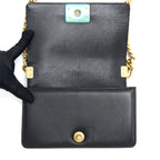 CHANEL SMALL JACKET BOY BAG LAMBSKIN/TWEED BLACK GHW
