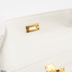 Hermes Kelly Pochette swift 01 Blanc GHW